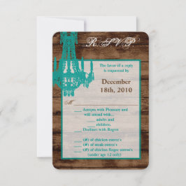 3.5x5 R.S.V.P.カードWestern Chandelier 素朴 Coun 招待状