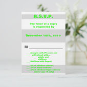 3.5x5 R.S.V.P.ネオンモダンレトロ80ストライプの 招待状 (スタンド正面)