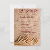 3.5x5 R.S.V.P. Burlap Sack Country Rのカード用小麦 招待状 (正面)