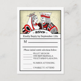 3.5x5 RSVPメニューカード – King & Queen 遊's Card 出欠カード