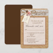 3.5x5 RSVP カード クラフト紙 ラッセル ツインボウ ローズ (正面/裏面)