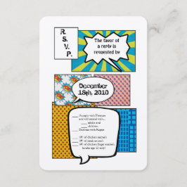 3.5x5 RSVP カード コミック ストリップ ブック ポップ アート カップル