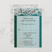 3.5x5 RSVP カード ティール ウッド (正面/裏面)