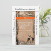 3.5x6サイズの方向カード ハンターズ カモ カモフラージュ シカ 招待状 (スタンド正面)