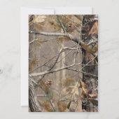 3.5x6サイズの方向カード ハンターズ カモ カモフラージュ シカ 招待状 (裏面)