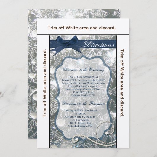 3.5x6方向カードひび氷の冬の雪氷 招待状 (正面/裏面)