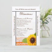 3.5x6方向カードひまわり素朴カントリーラック 招待状 (スタンド正面)