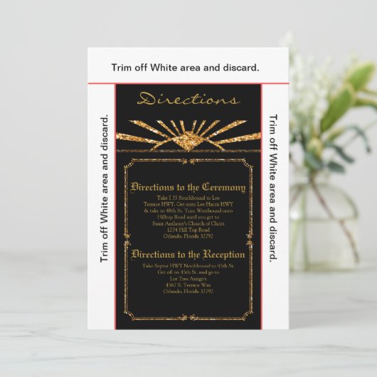 3.5x6方向カードアールデコ轟音20sギャツビー 招待状 (スタンド正面)