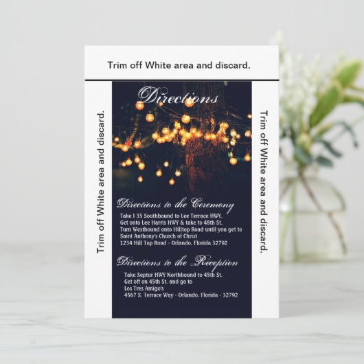 3.5x6方向カードオークツリー文字列ライトナイト 招待状 (スタンド正面)