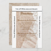 3.5x6方向カードカントリーレースハンカチ 招待状 (正面/裏面)