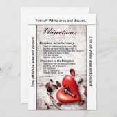 3.5x6方向カードカントリー木材鍵に私のハート 招待状 (正面/裏面)