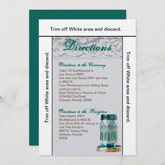 3.5x6方向カードカントリー素朴メイスンジャラック 招待状 (正面/裏面)