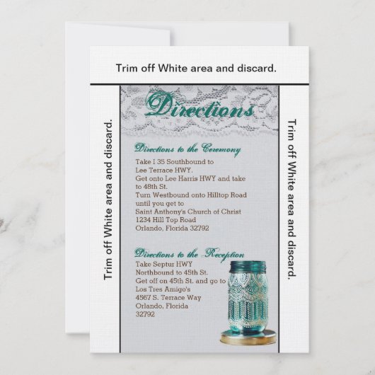 3.5x6方向カードカントリー素朴メイスンジャラック 招待状 (正面)