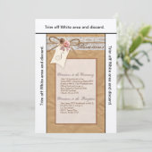 3.5x6方向カードクラフト紙レースツインボウ 招待状 (スタンド正面)