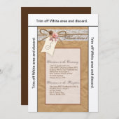 3.5x6方向カードクラフト紙レースツインボウ 招待状 (正面/裏面)