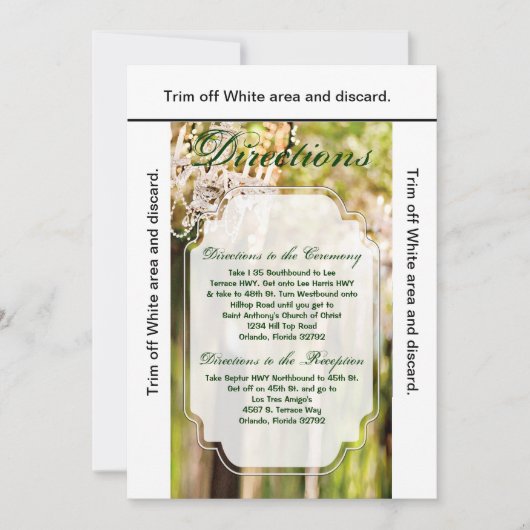 3.5x6方向カードクリスタルシャンデリアオークツリー 招待状 (正面)