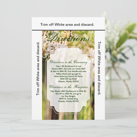 3.5x6方向カードクリスタルシャンデリアオークツリー 招待状 (スタンド正面)