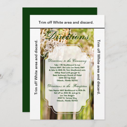 3.5x6方向カードクリスタルシャンデリアオークツリー 招待状 (正面/裏面)