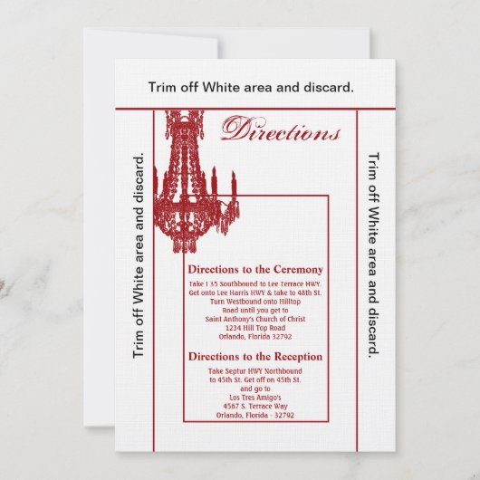 3.5x6方向カードクリスタルシャンデリアGlitz Gla 招待状 (正面)