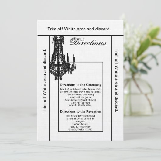 3.5x6方向カードクリスタルシャンデリアGlitz Gla 招待状 (スタンド正面)