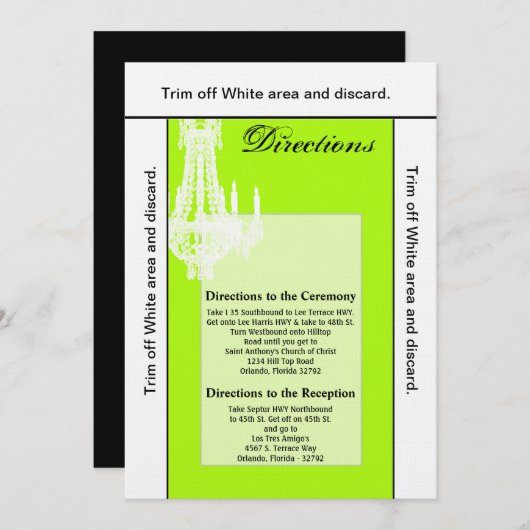 3.5x6方向カードクリスタルシャンデリアGlitz Gla 招待状 (正面/裏面)