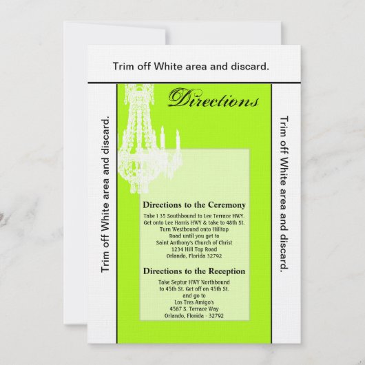 3.5x6方向カードクリスタルシャンデリアGlitz Gla 招待状 (正面)