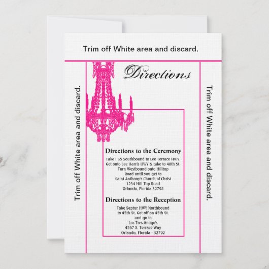 3.5x6方向カードクリスタルシャンデリアGlitz Gla 招待状 (正面)