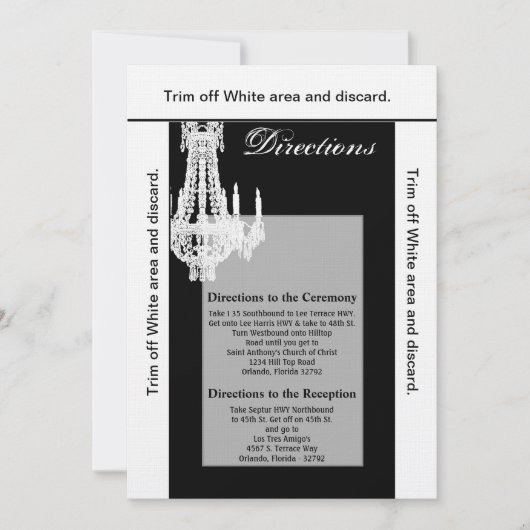 3.5x6方向カードクリスタルシャンデリアGlitz Gla 招待状 (正面)