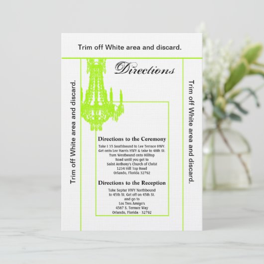 3.5x6方向カードクリスタルシャンデリアGlitz Gla 招待状 (スタンド正面)