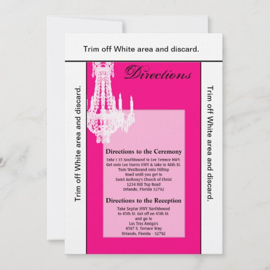 3.5x6方向カードクリスタルシャンデリアGlitz Gla 招待状 (正面)