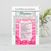 3.5x6方向カードグラデーションつや消しピンクストライプ 招待状 (スタンド正面)