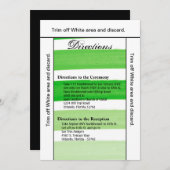 3.5x6方向カードグラデーションストライプグリーンラインフェード 招待状 (正面/裏面)