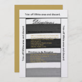 3.5x6方向カードグラデーションストライプブラックラインFad 招待状 (正面/裏面)