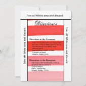 3.5x6方向カードグラデーションストライプ赤線フェード 招待状 (正面)