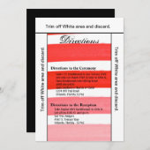 3.5x6方向カードグラデーションストライプ赤線フェード 招待状 (正面/裏面)