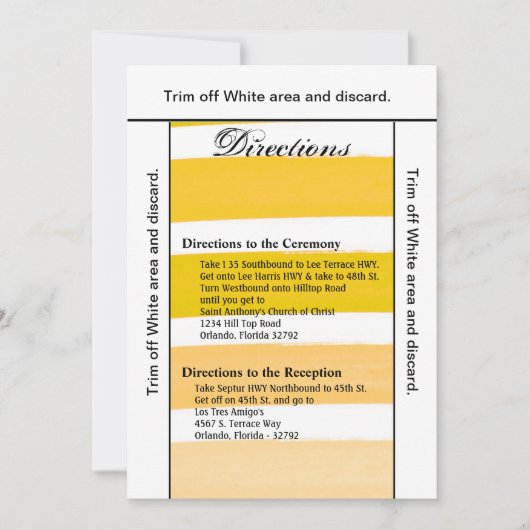 3.5x6方向カードグラデーションストライプYello Line Fade 招待状 (正面)