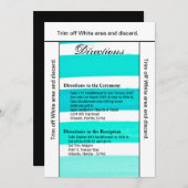 3.5x6方向カードグラデーションティール(緑がかった色)線フストライプェード 招待状 (正面/裏面)