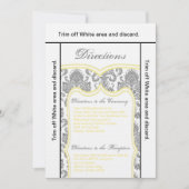 3.5x6方向カードグレーイエロダマスク 招待状 (正面)