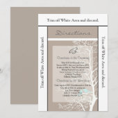 3.5x6方向カードグレーツリー&鳥 招待状 (正面/裏面)