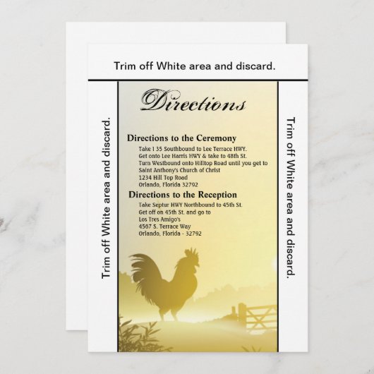 3.5x6方向カードサニーモーニングファームカントリーR 招待状 (正面/裏面)