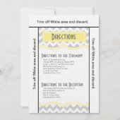 3.5x6方向カードシェブロンストライプグレーイエロー 招待状 (正面)