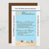 3.5x6方向カードシーシェルビーチ砂海 招待状 (正面/裏面)