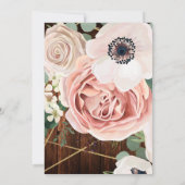 3.5x6方向カードジオメトリックカントリーバーンウッド 招待状 (裏面)