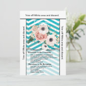 3.5x6方向カードジオメトリックバラシェブロンティール(緑がかった色) 招待状 (スタンド正面)