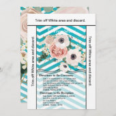 3.5x6方向カードジオメトリックバラシェブロンティール(緑がかった色) 招待状 (正面/裏面)