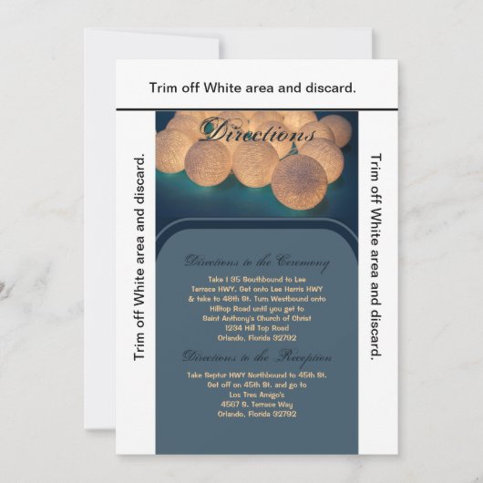 3.5x6方向カードストリングライトナイトランタン 招待状 (正面)