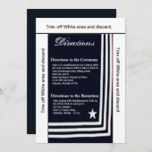 3.5x6方向カードネイビーサマードレスブルースユニー 招待状 (正面/裏面)