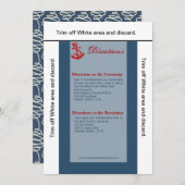 3.5x6方向カードネイビーノット航海のいかり 招待状 (正面/裏面)