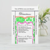 3.5x6方向カードネオングリーンピンクオランダマスク 招待状 (スタンド正面)