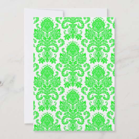 3.5x6方向カードネオングリーンピンクオランダマスク 招待状 (裏面)